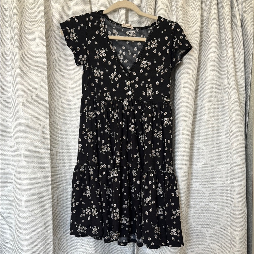 Floral Black Dress